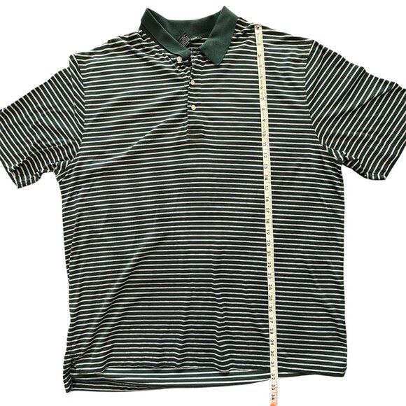 Vintage Style Brooks Brothers Country Club Knit Polo Green White‎ Stripe XL - Picture 4 of 7
